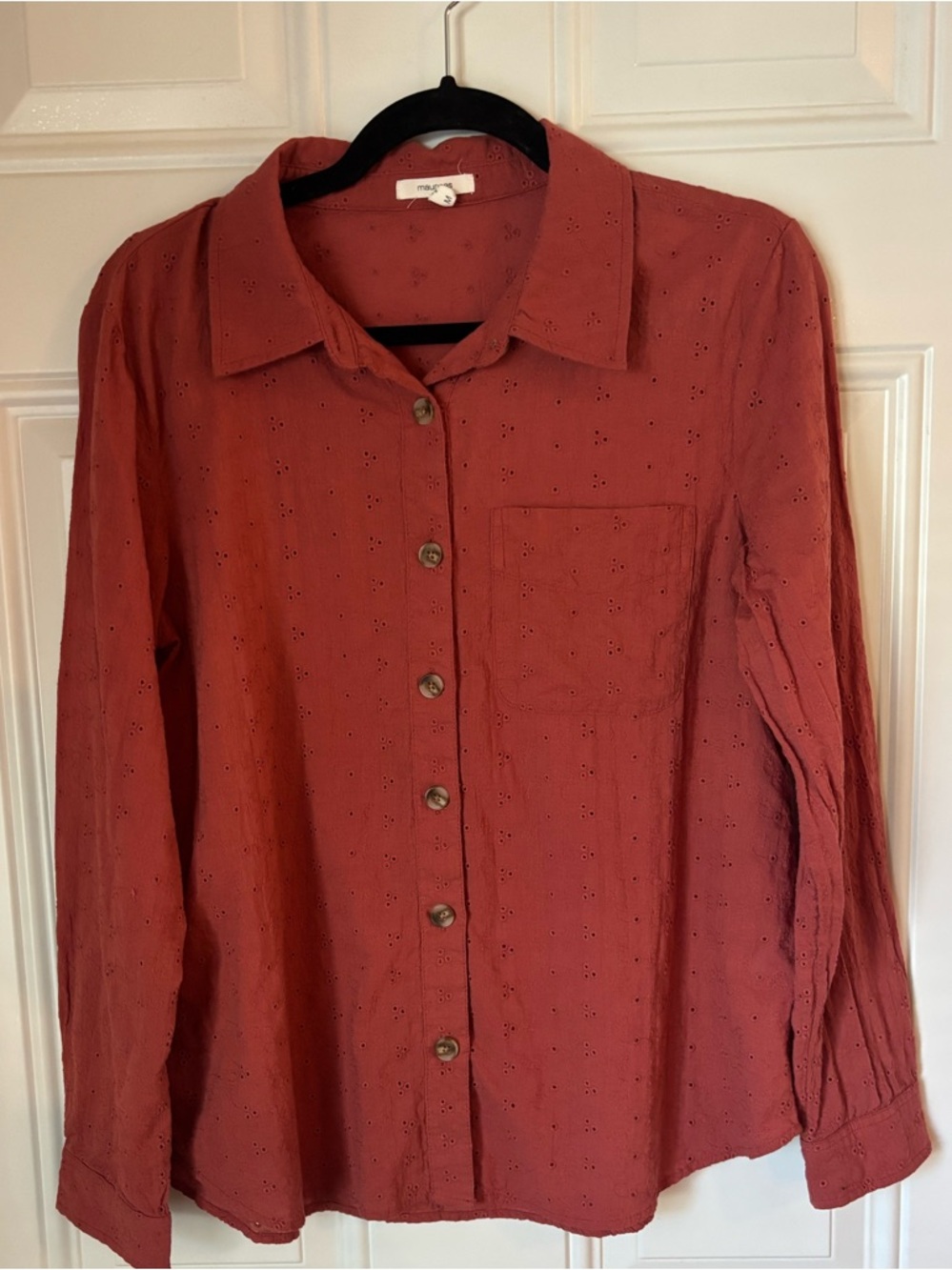 Maurices Rust Eyelet Button Shirt